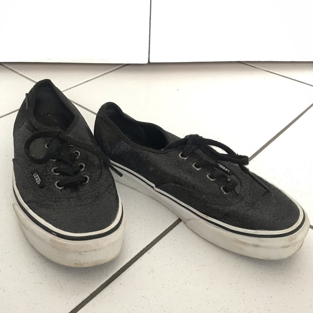 Black glitter Vans